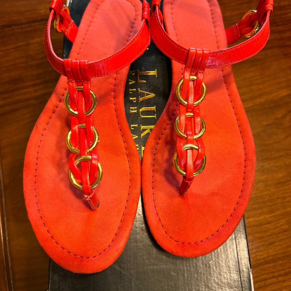 Red orange sandals